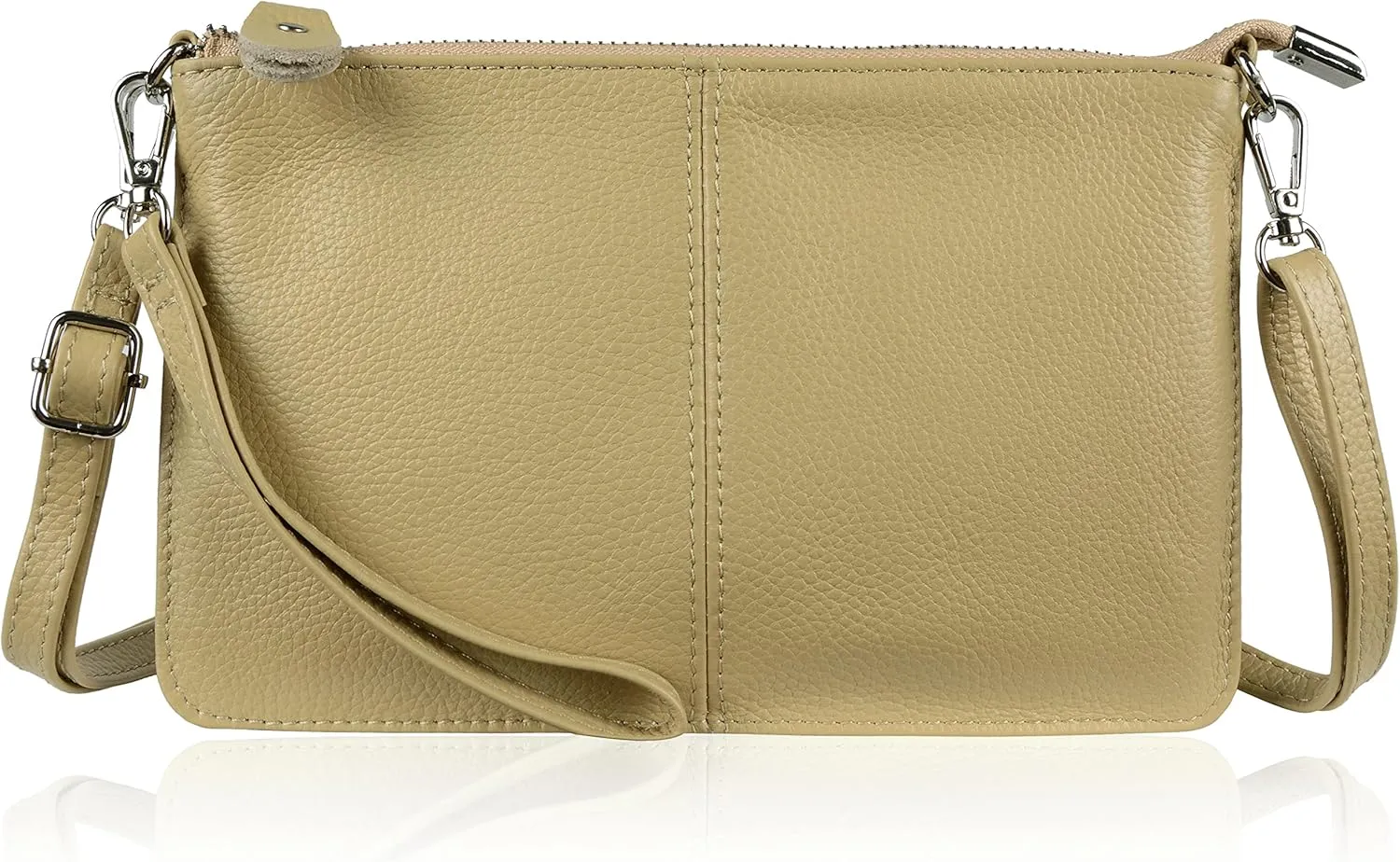 befen Genuine Leather Wristlet Clutch Wallet Purses Small Crossbody Bags for Women with RFID Blocking Card Slots