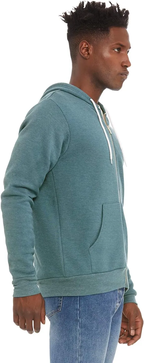 Bella & Canvas Men's 3739 Unisex Poly-Cotton Fleece Full-Zip Hoodie