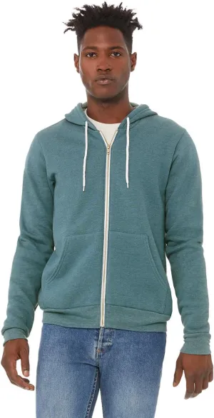 Bella & Canvas Men's 3739 Unisex Poly-Cotton Fleece Full-Zip Hoodie
