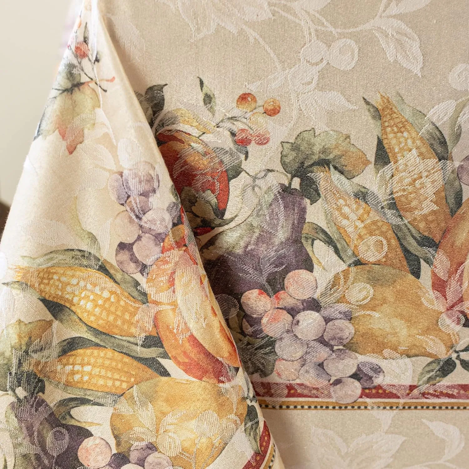 Benson Mills Jubilee Printed Jacquard Fabric Table Cloth, Fall, Harvest, and Thanksgiving Tablecloth (Jubilee, 60" x 104" Rectangular)