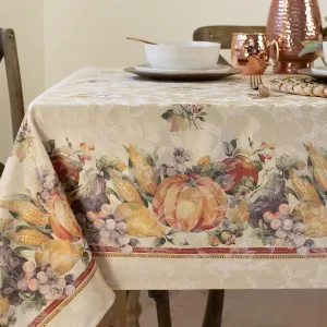 Benson Mills Jubilee Printed Jacquard Fabric Table Cloth, Fall, Harvest, and Thanksgiving Tablecloth (Jubilee, 60" x 104" Rectangular)