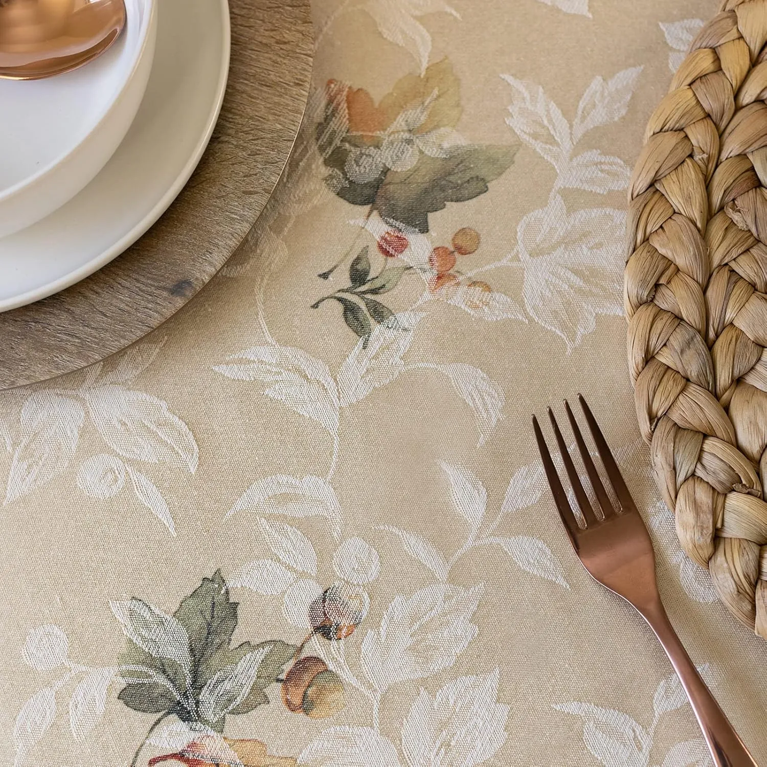 Benson Mills Jubilee Printed Jacquard Fabric Table Cloth, Fall, Harvest, and Thanksgiving Tablecloth (Jubilee, 60" x 104" Rectangular)