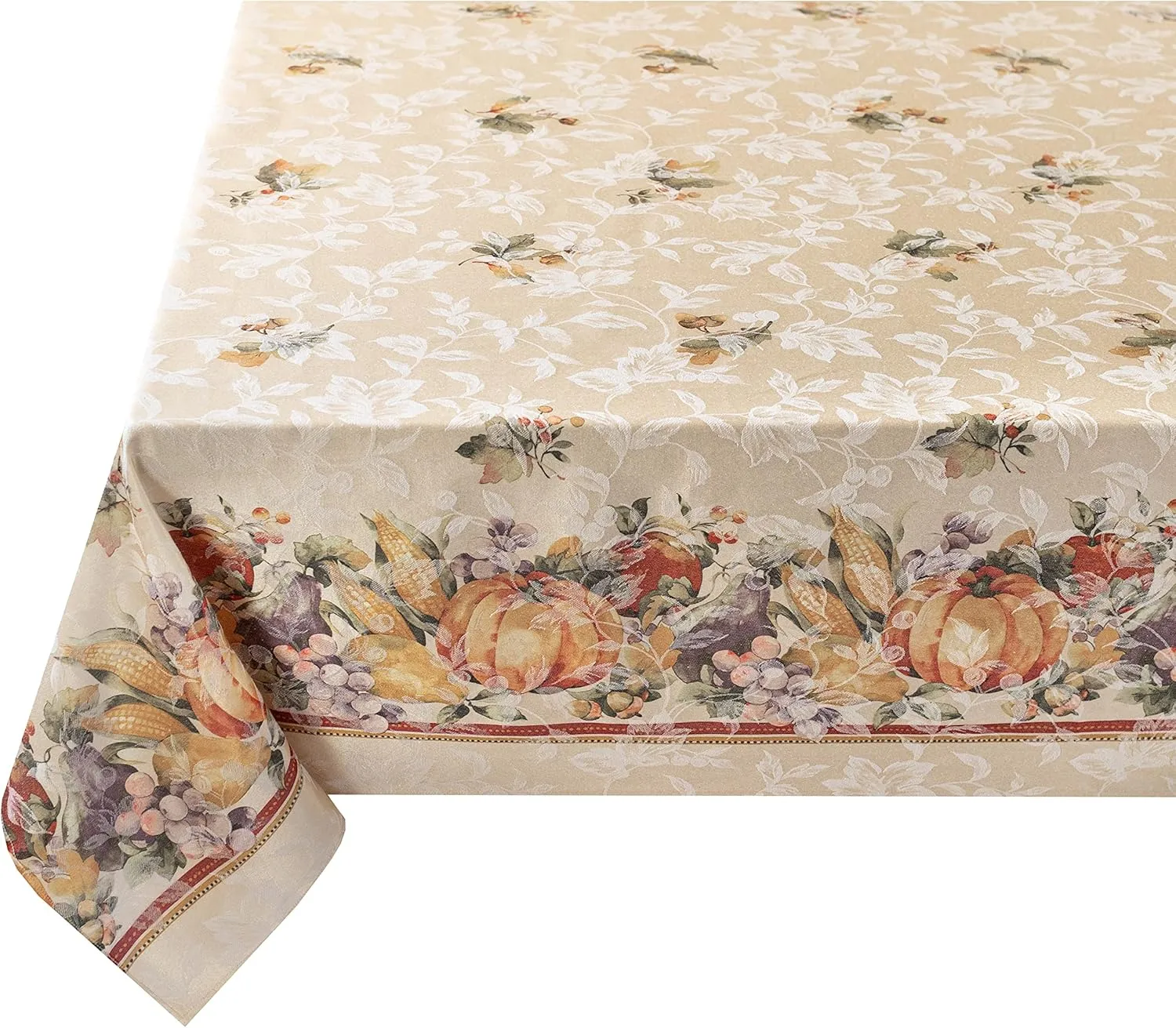 Benson Mills Jubilee Printed Jacquard Fabric Table Cloth, Fall, Harvest, and Thanksgiving Tablecloth (Jubilee, 60" x 104" Rectangular)