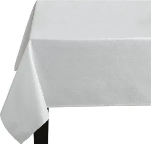 Benson Mills TC Glow Metallic Tablecloth, 60x104, Ivory/Silver