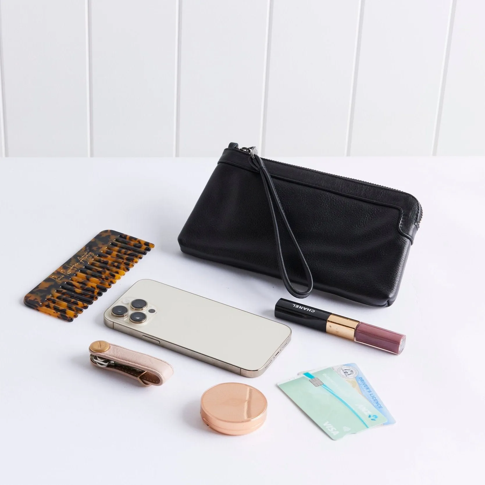 Berlin Silver Leather Clutch Wallet