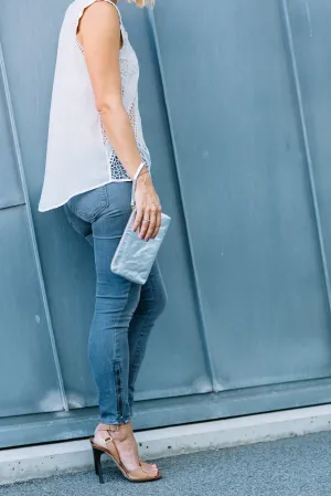 Berlin Silver Leather Clutch Wallet