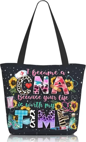 Bible Tote Bags for Women Christian Tote Bags Reusable Shoulder Bag Church Bags Christian Gifts for Women Work