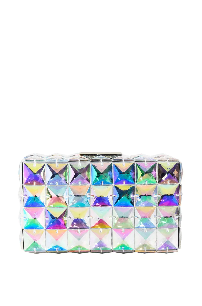 BIG SPENDER CRYSTALIZED BOX CLUTCH