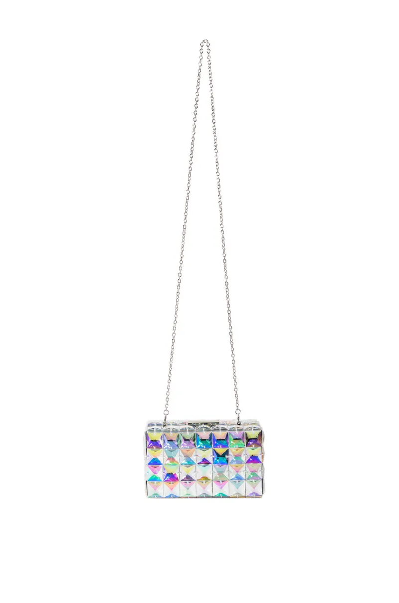 BIG SPENDER CRYSTALIZED BOX CLUTCH