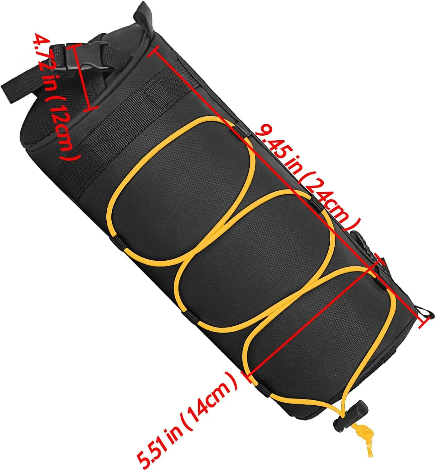 Bike Handlebar Bag Bicycle Handle Bar Bag Handy Front Bike Bags Handlebar Storage Pouch Pack with Shoulder Strap Little Mountain Road Bike Barrel Bag (Yellow)
