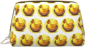 Bird'S Nest Golden Chickenmakeup Bag Organizer,Toiletry Cosmetic Bag,Zipper Pouch Brushes Storage Case(Large)