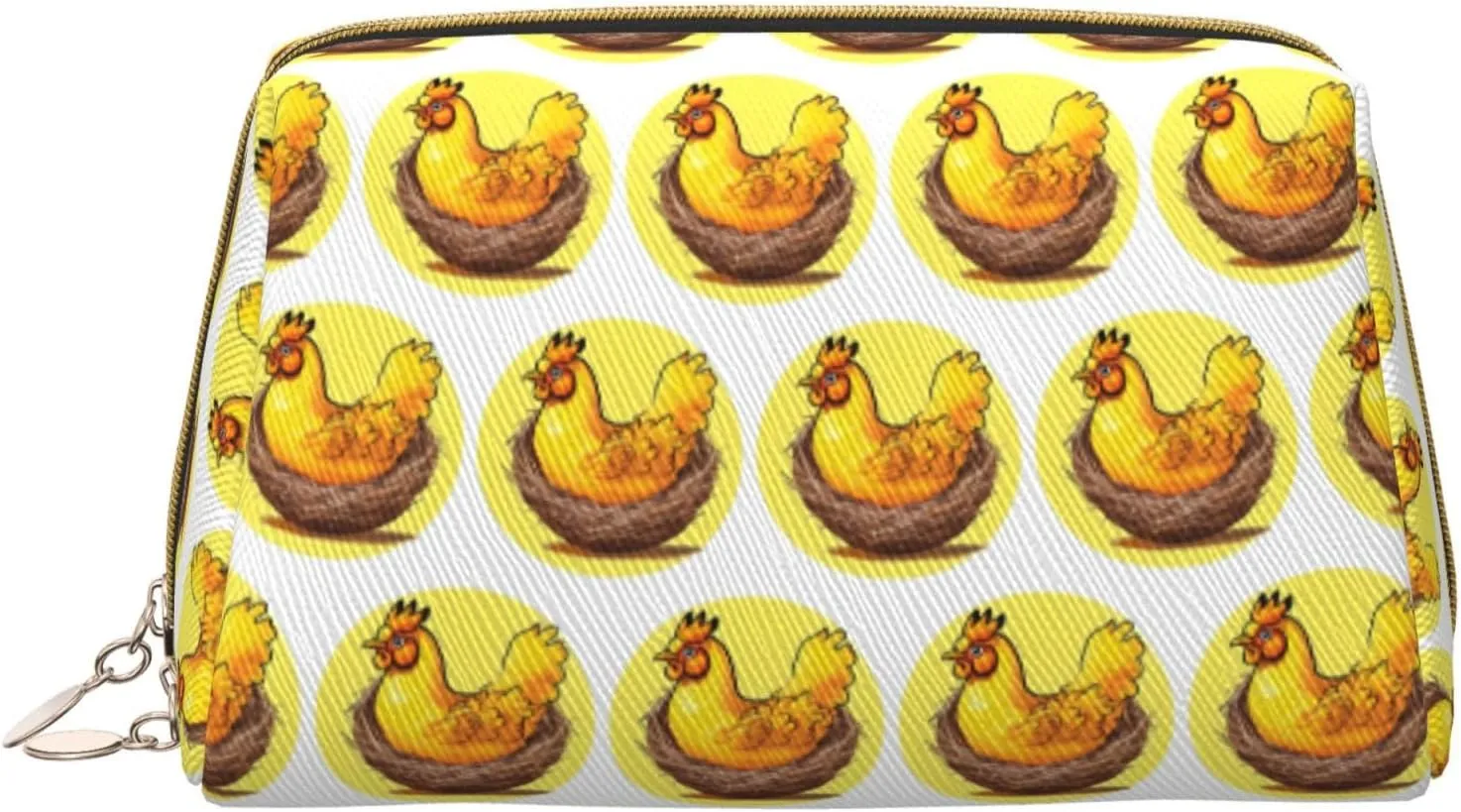 Bird'S Nest Golden Chickenmakeup Bag Organizer,Toiletry Cosmetic Bag,Zipper Pouch Brushes Storage Case(Large)