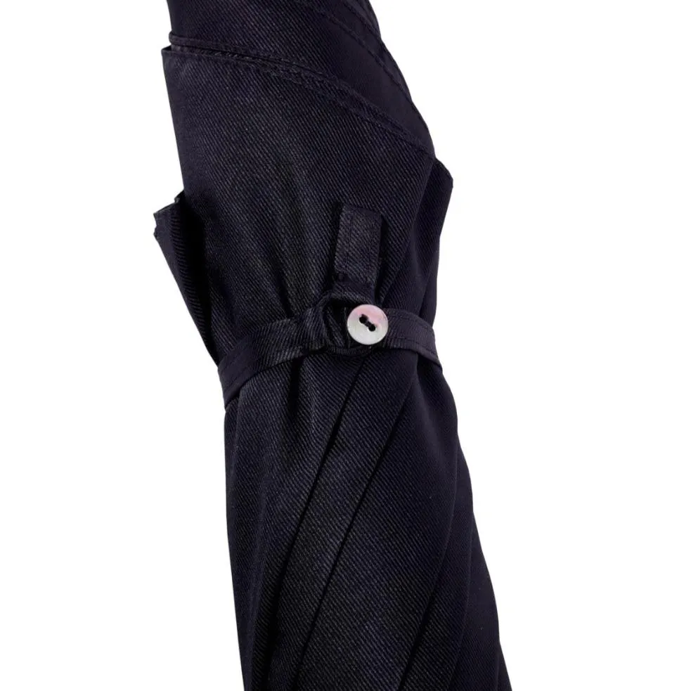 Black Canopy Umbrella with Malacca Handle