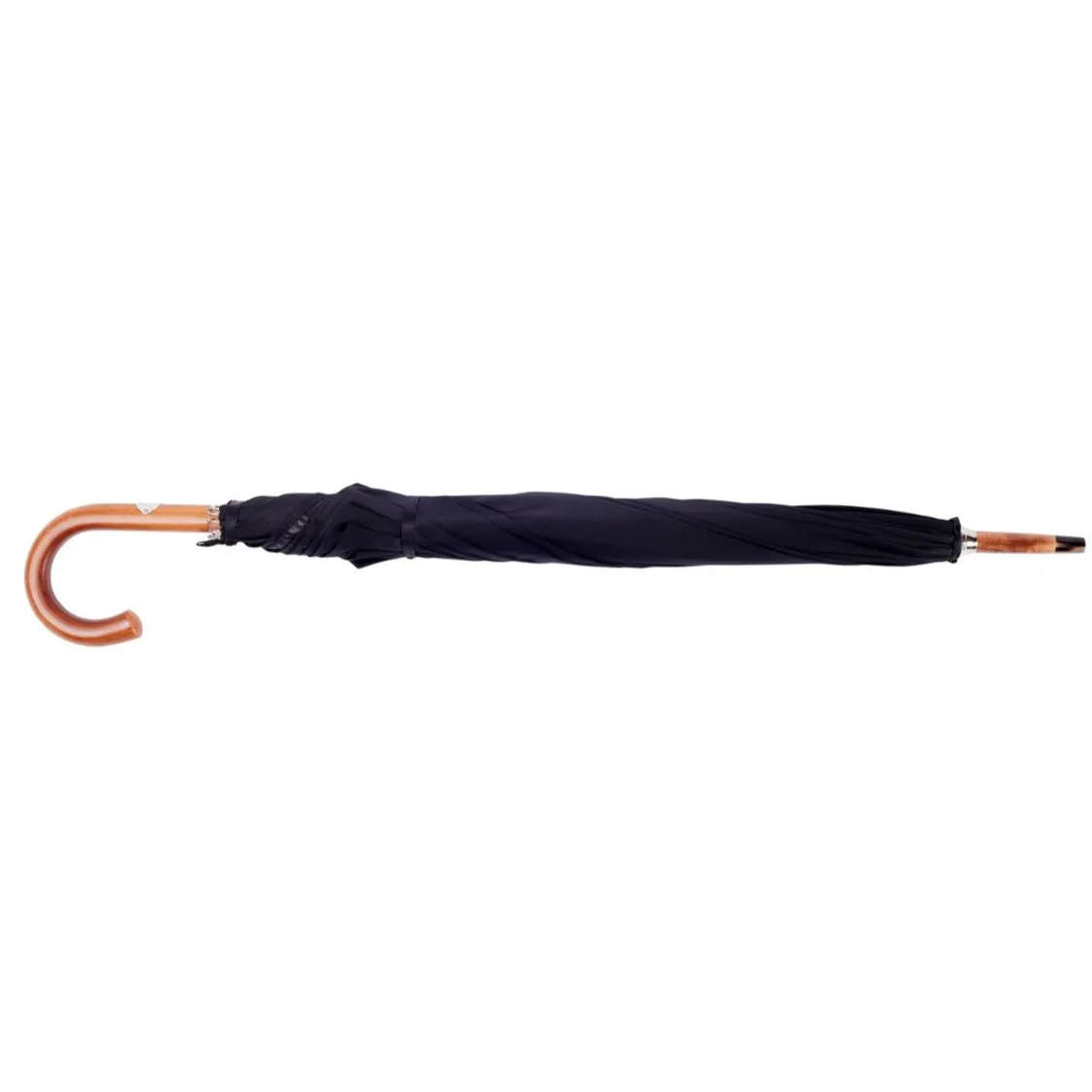 Black Canopy Umbrella with Malacca Handle
