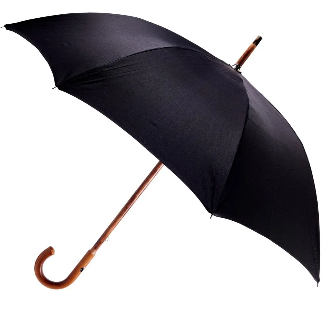 Black Canopy Umbrella with Malacca Handle