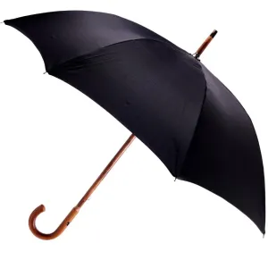 Black Canopy Umbrella with Malacca Handle