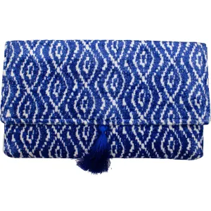 Blue and White Pattern Clutch
