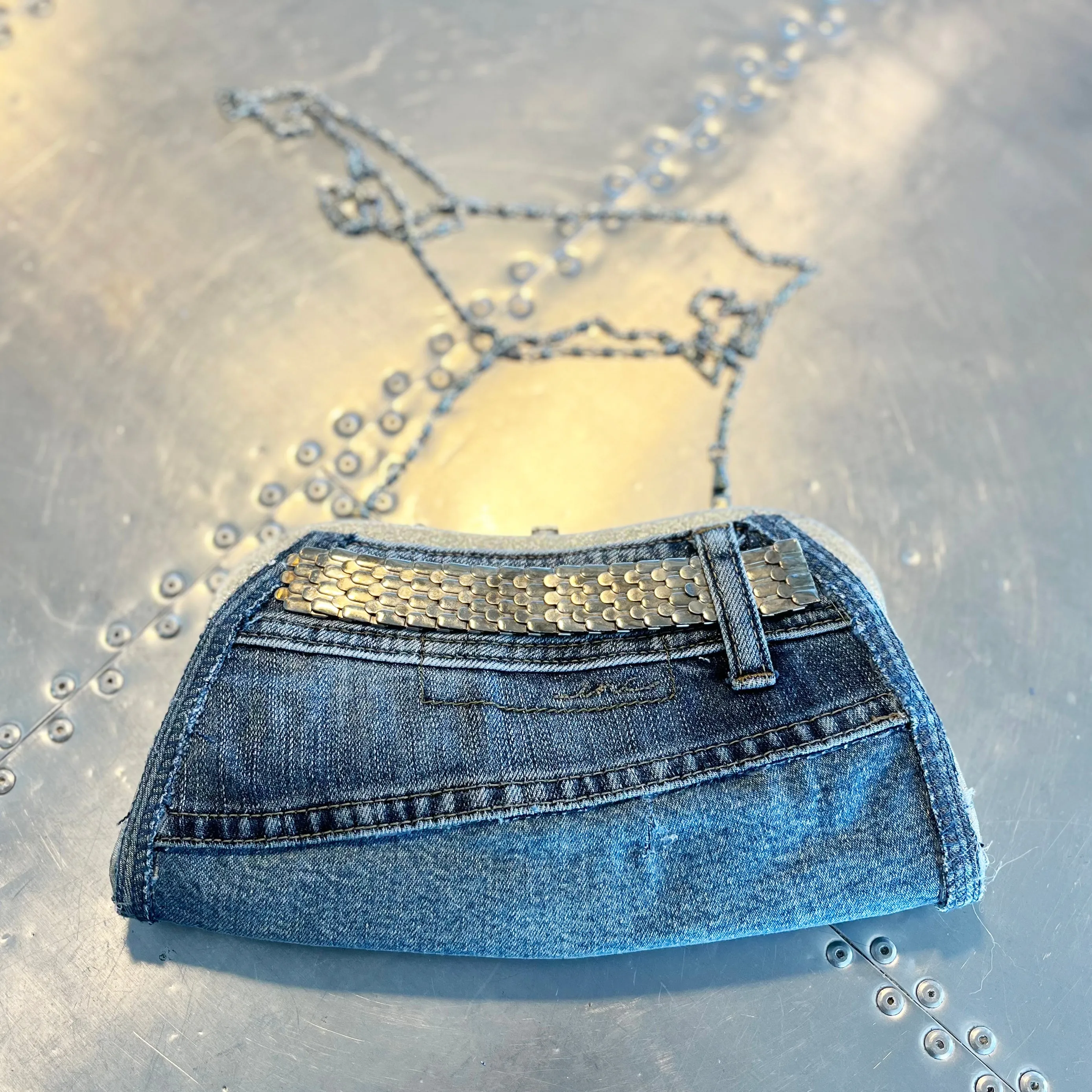 Blue Denim Jeans Clutch