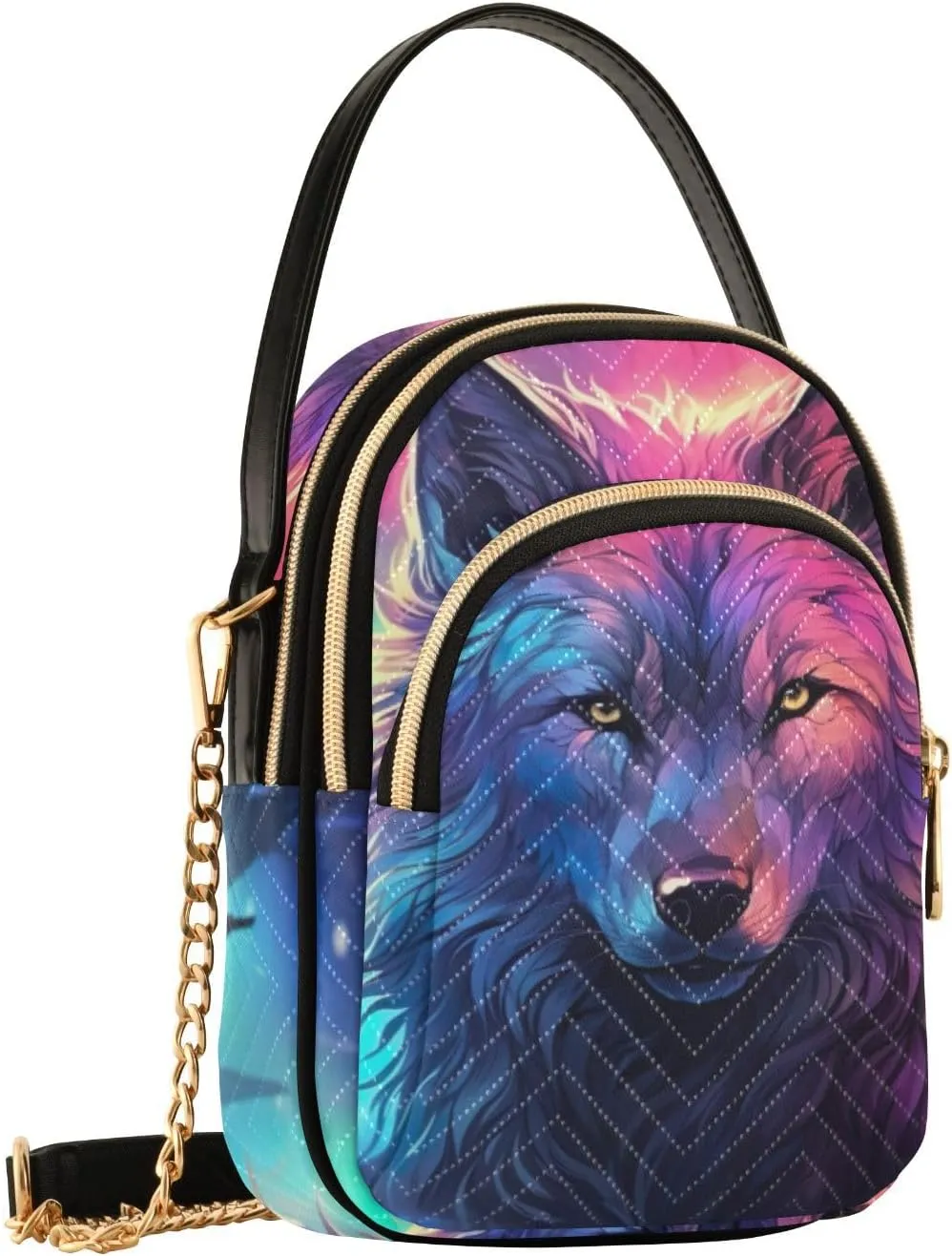 Blue Snowflakes over a Snowy Space Womens Crossbody Bags, Small Crossbody Bag with Strap, Comfortable Crossbody Bags