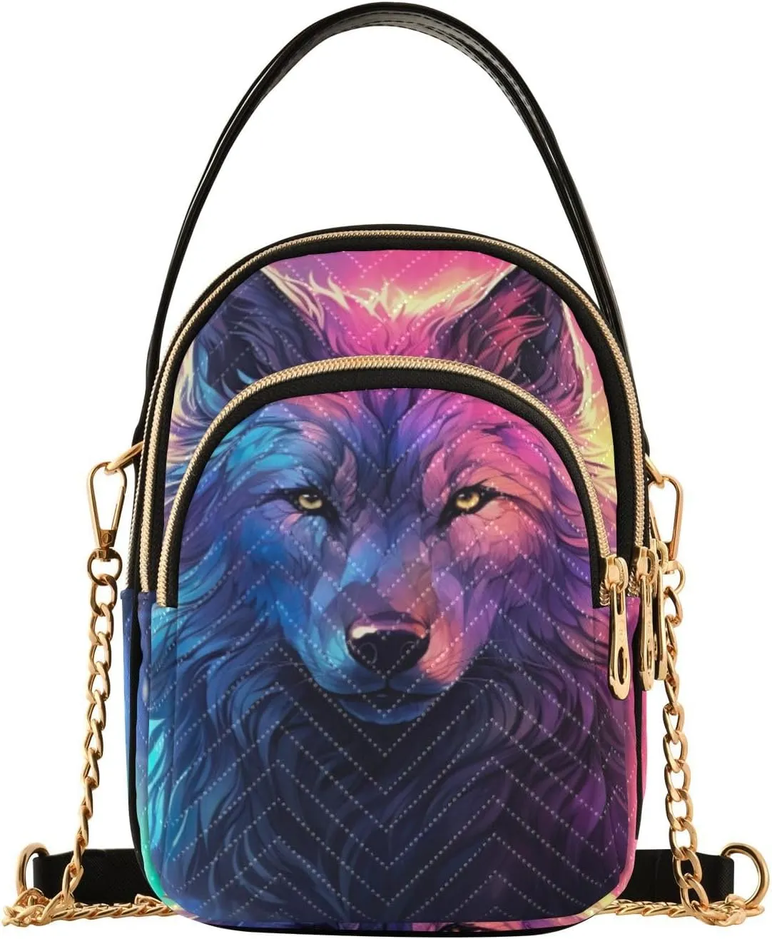 Blue Snowflakes over a Snowy Space Womens Crossbody Bags, Small Crossbody Bag with Strap, Comfortable Crossbody Bags