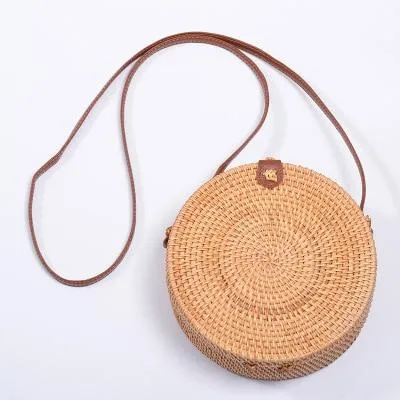 Boho Circle Rattan Handbag