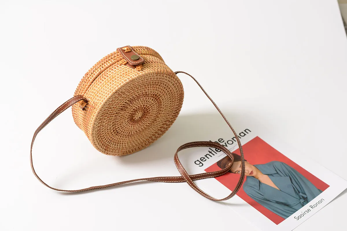 Boho Circle Rattan Handbag