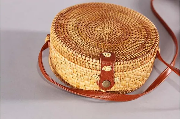 Boho Circle Rattan Handbag