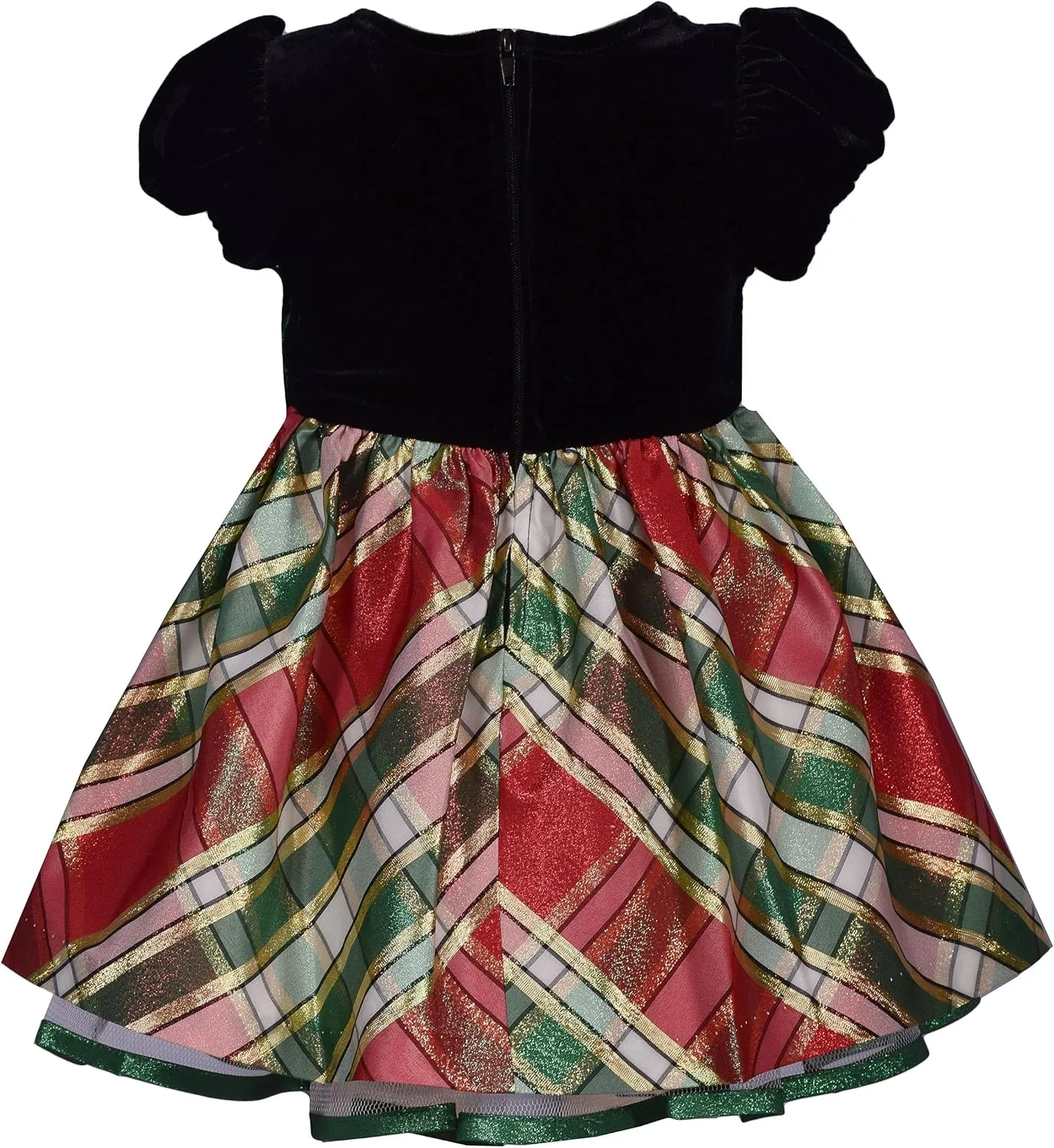 Bonnie Jean Girl's Christmas Dress - Holiday Plaid Dress for Baby, Toddler and Little Girls