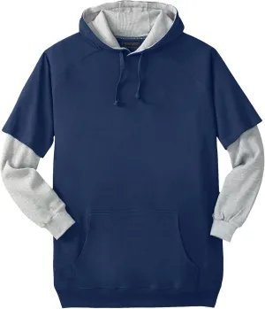 Boulder Creek by KingSize Men's Big & Tall Tall Thermal-Lined Layered Look Hoodie