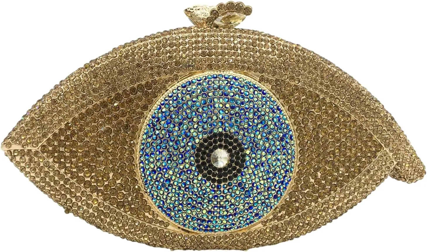 Boutique De FGG Evil Eye Clutch Purse for Women Glitter Evening Bags Crystal Clutch Party Dinner Rhinestone Handbag,Mini