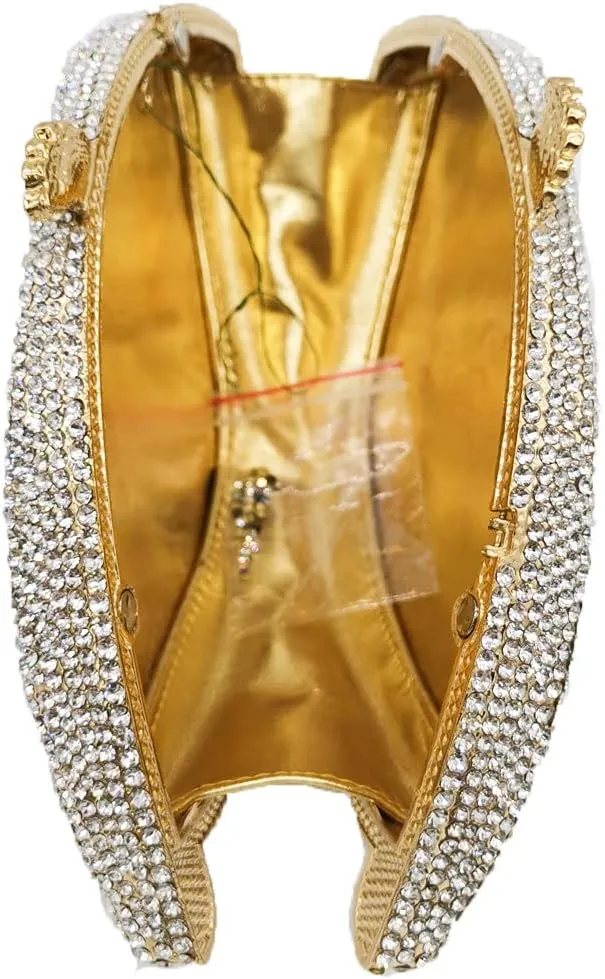 Boutique De FGG Evil Eye Clutch Purse for Women Glitter Evening Bags Crystal Clutch Party Dinner Rhinestone Handbag,Mini