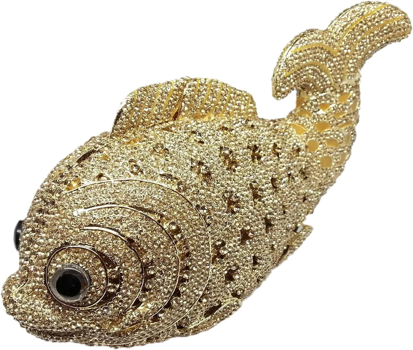 Boutique De FGG Fish Rhinestone Clutch Purses for Women Formal Evening Bags Prom Purse Wedding Party Crystal Clutch Bag,Mini