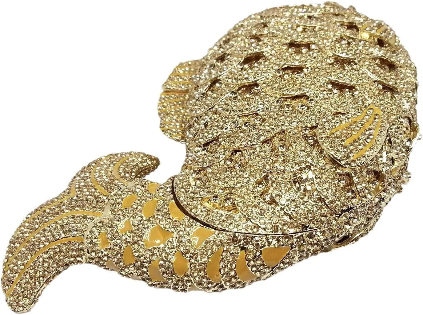 Boutique De FGG Fish Rhinestone Clutch Purses for Women Formal Evening Bags Prom Purse Wedding Party Crystal Clutch Bag,Mini