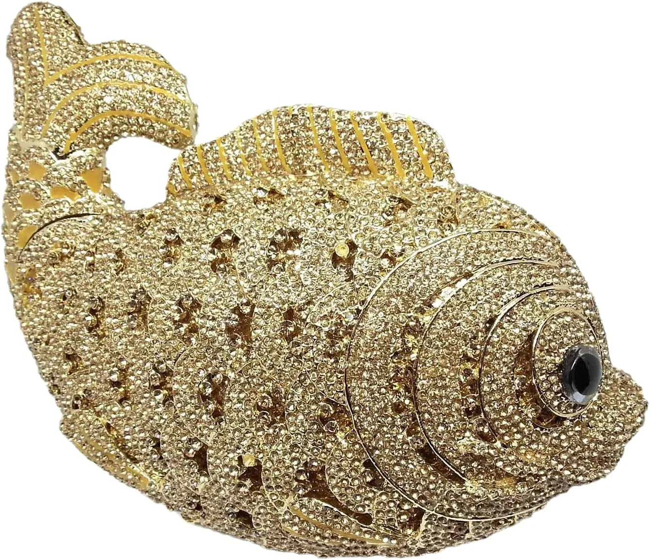 Boutique De FGG Fish Rhinestone Clutch Purses for Women Formal Evening Bags Prom Purse Wedding Party Crystal Clutch Bag,Mini