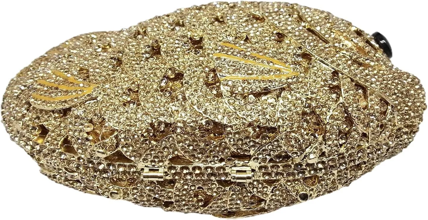 Boutique De FGG Fish Rhinestone Clutch Purses for Women Formal Evening Bags Prom Purse Wedding Party Crystal Clutch Bag,Mini