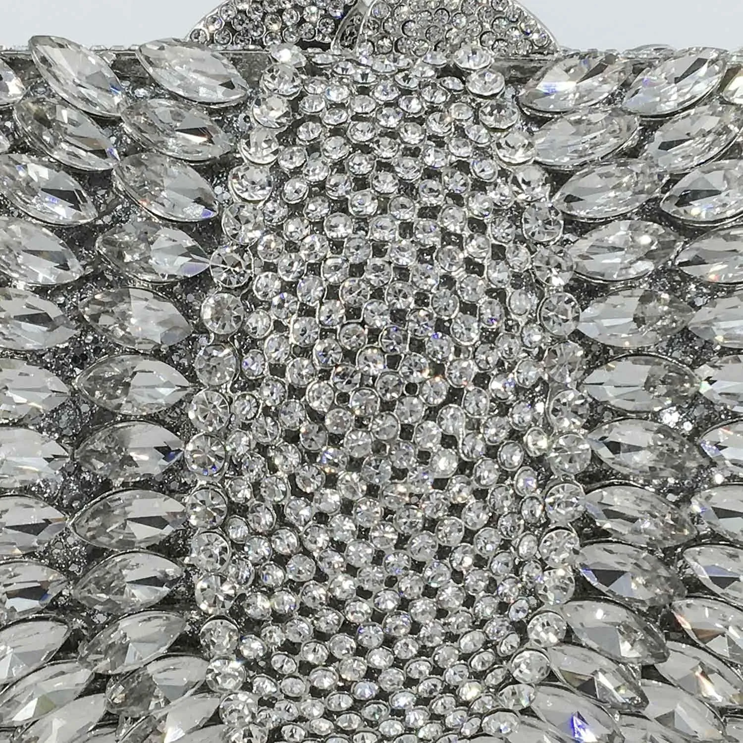 Boutique De FGG Sparkly Crystal Clutch Purse for Women Evening Bags with Spikes Wedding Party Rhinestone Clutch Handbag,Mini