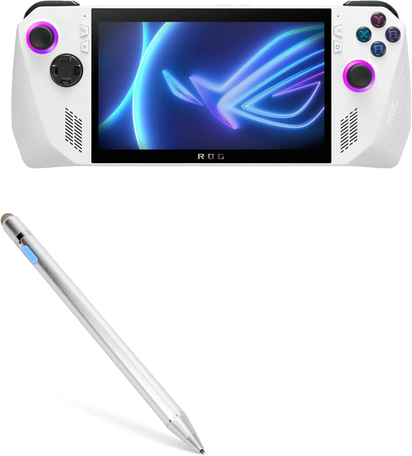 BoxWave Stylus Pen Compatible with ASUS ROG Ally Z1 Extreme - AccuPoint Active Stylus, Electronic Stylus with Ultra Fine Tip - Metallic Silver