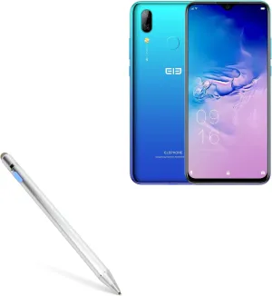 BoxWave Stylus Pen Compatible with Elephone A6 Max - AccuPoint Active Stylus, Electronic Stylus with Ultra Fine Tip - Metallic Silver