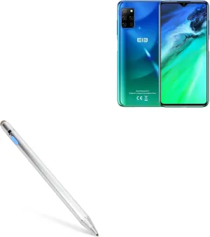BoxWave Stylus Pen Compatible with Elephone E10 - AccuPoint Active Stylus, Electronic Stylus with Ultra Fine Tip - Metallic Silver