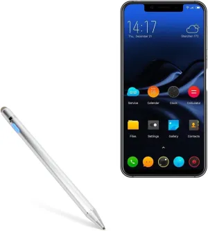 BoxWave Stylus Pen Compatible with Elephone S9 - AccuPoint Active Stylus, Electronic Stylus with Ultra Fine Tip - Metallic Silver