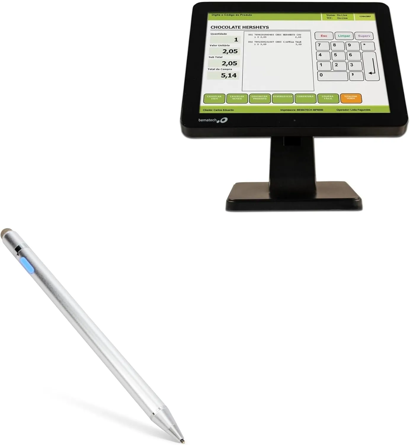 BoxWave Stylus Pen Compatible with Microtouch M1-156DT-A1 (15.6 in) - AccuPoint Active Stylus, Electronic Stylus with Ultra Fine Tip - Metallic Silver