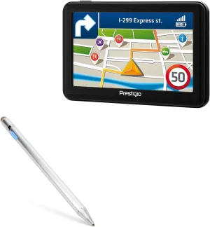 BoxWave Stylus Pen Compatible with Prestigio GeoVision 5060 - AccuPoint Active Stylus, Electronic Stylus with Ultra Fine Tip - Metallic Silver