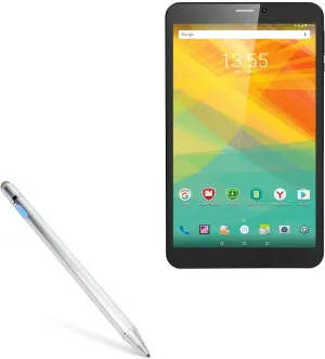 BoxWave Stylus Pen Compatible with Prestigio Wize 3418 4G - AccuPoint Active Stylus, Electronic Stylus with Ultra Fine Tip - Metallic Silver