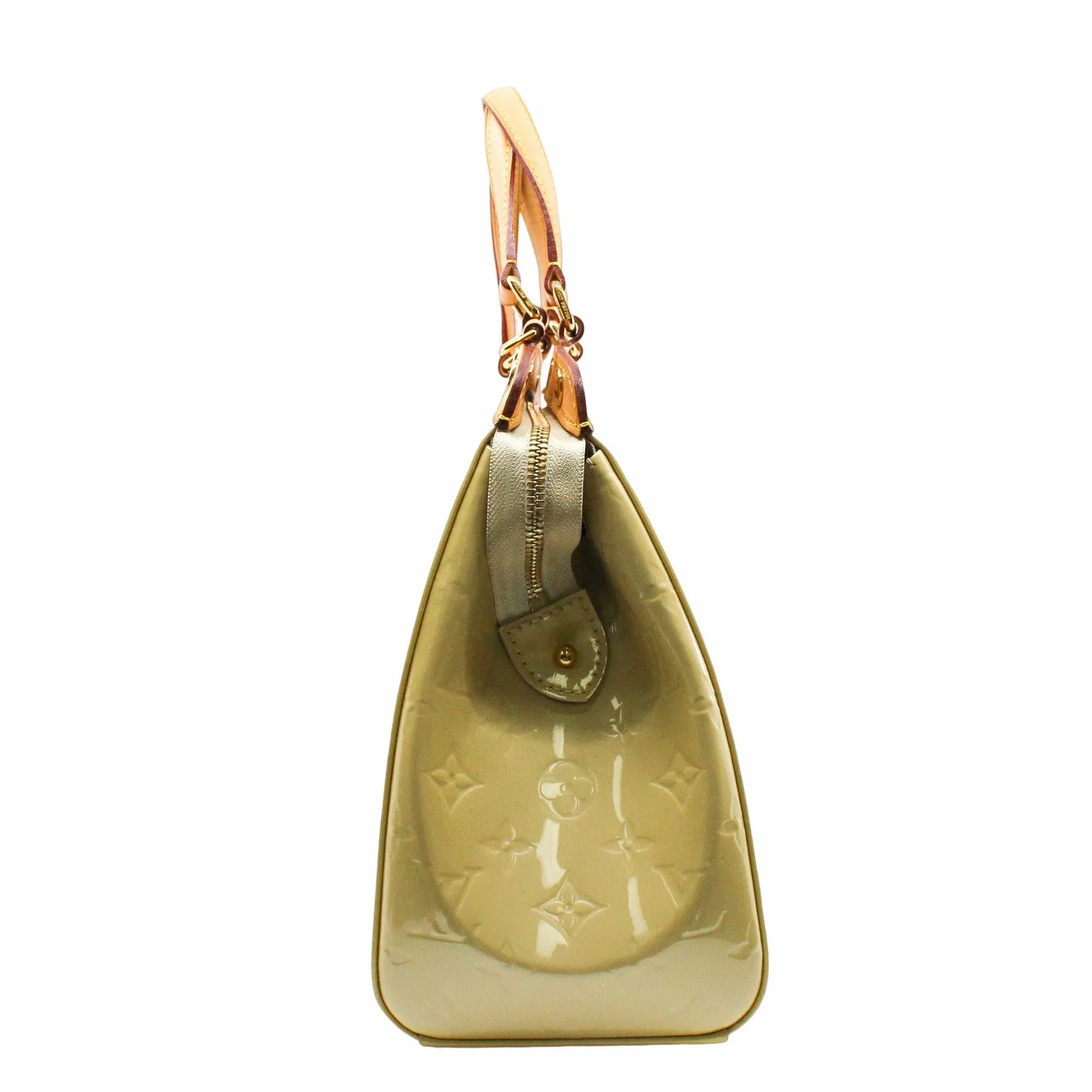 BREA HANDBAG MONOGRAM VERNIS MM NEUTRAL BEIGE
