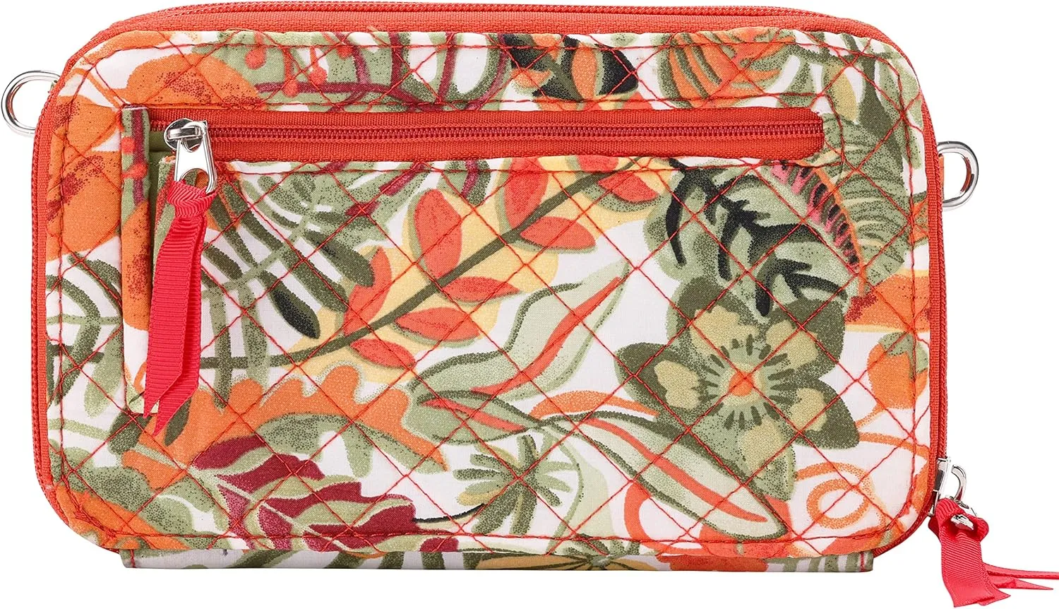 Brentano Cotton quilted double-zipper crossbody wallet purse and clutch