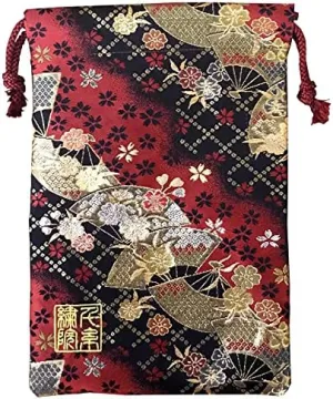 Brocade drawstring bag, lined with Nishijin brocade, 3, size M.
