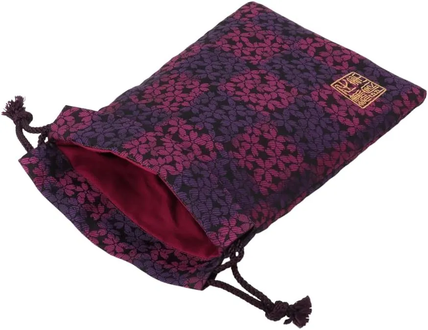 Brocade drawstring bag, lined with Nishijin brocade, 3, size M.