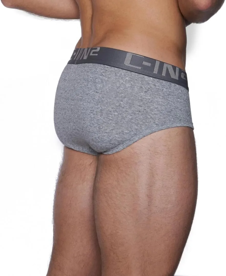 C-IN2 Men’s Cotton Low Rise Briefs Underwear | 2-Ply Center-Seam Contour Pouch