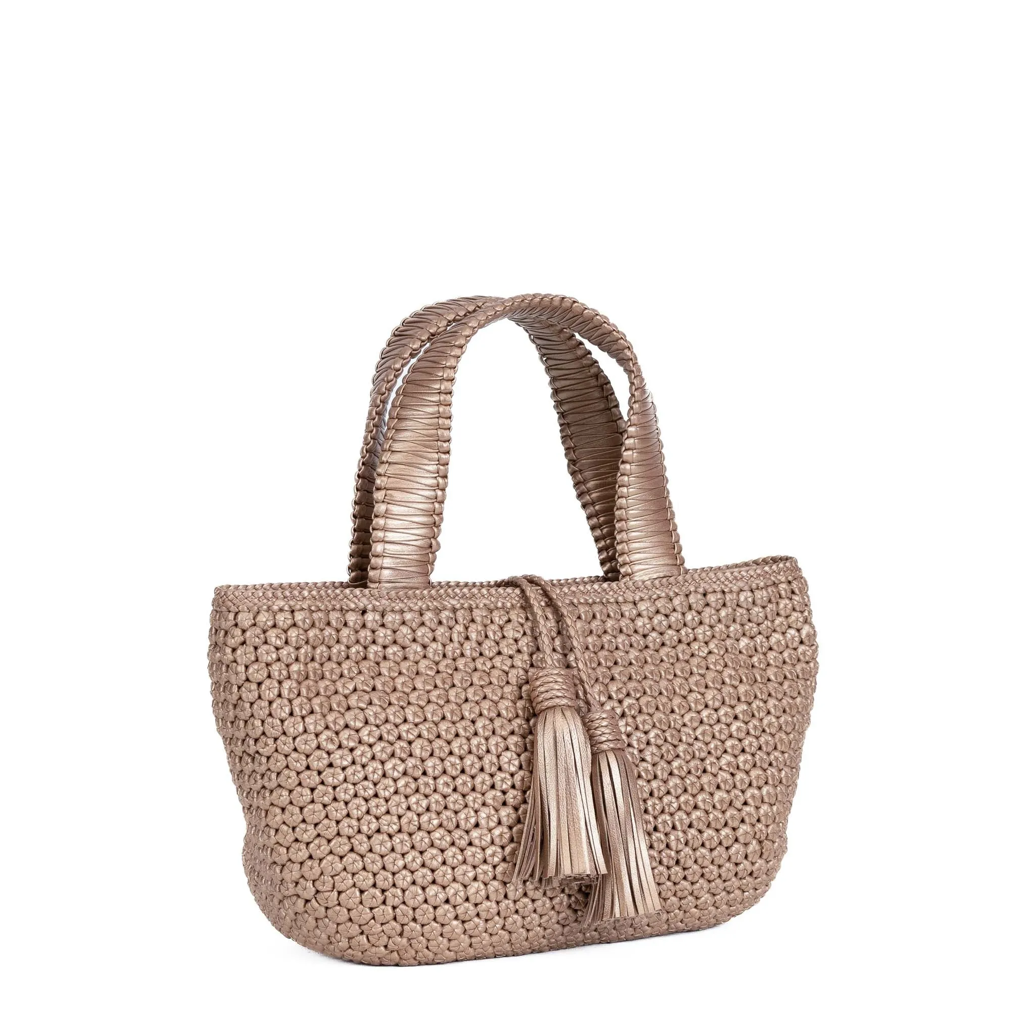 CA 1332 - OCTO TOP HANDLE BAG - METALLIC ROSE GOLD