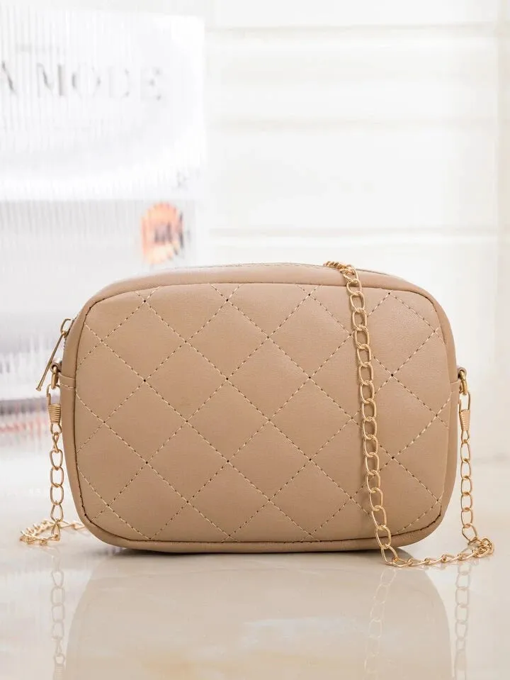 CAMEL LUXE Quilted Crossbody Bag